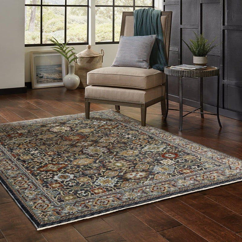 ORIENTAL WEAVERS Aberdeen 4922D Blue Traditional Polyester Indoor Area Rectangle Rug (HBG74592)-HBG