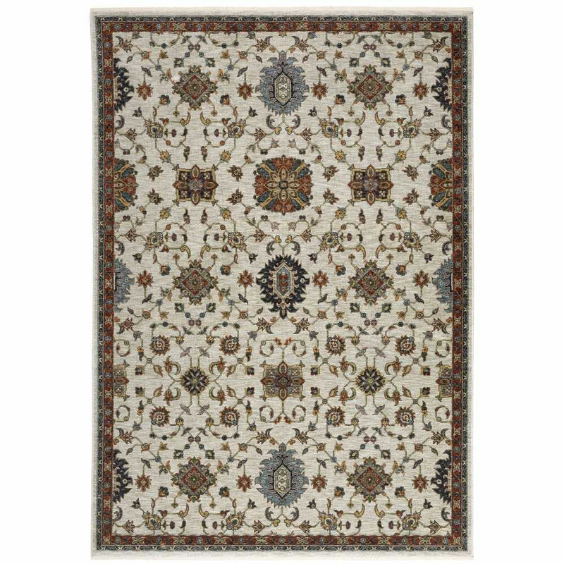 ORIENTAL WEAVERS Aberdeen 751W1 Ivory Persian Polyester Indoor Area Rectangle Rug (HBG98521)-HBG