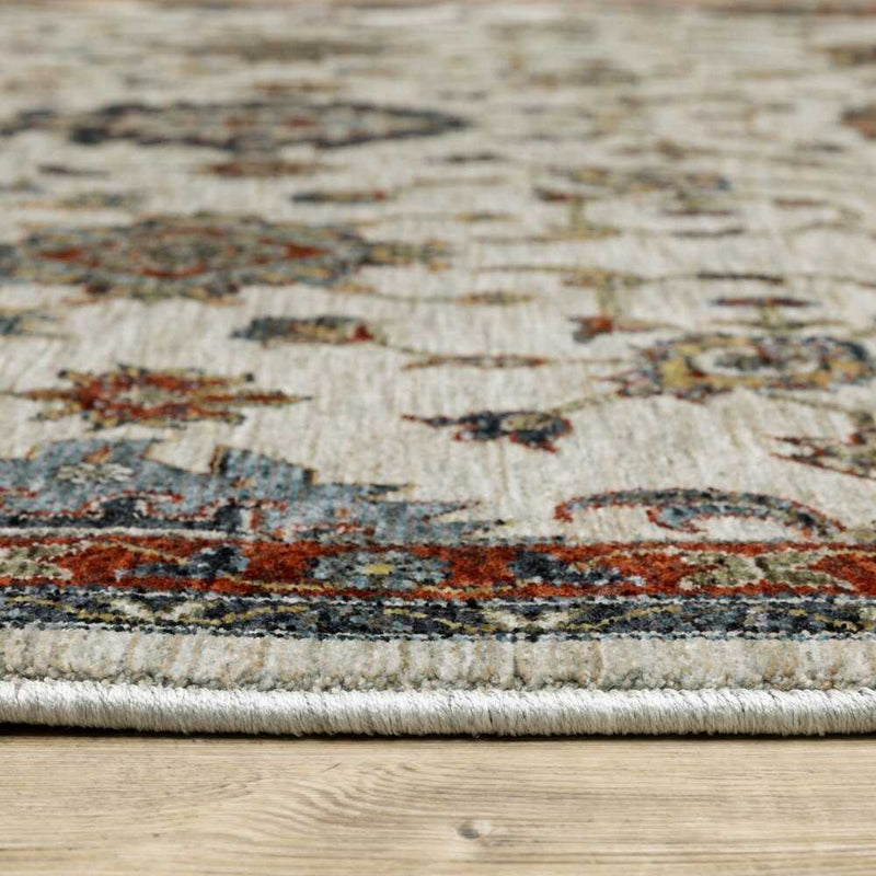 ORIENTAL WEAVERS Aberdeen 751W1 Ivory Persian Polyester Indoor Area Rectangle Rug (HBG98521)-HBG