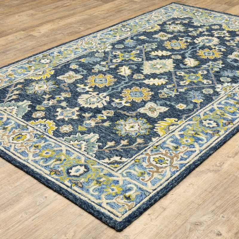 ORIENTAL WEAVERS Alfresco 28405 Traditional Oriental Wool Indoor Area Rectangle Rug In Navy (HBG30174) - HBG