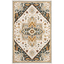 ORIENTAL WEAVERS Alfresco 28407 Ivory Bohemian Medallion Wool Indoor Area Rectangle Rug In Navy (HBG08572)-HBG