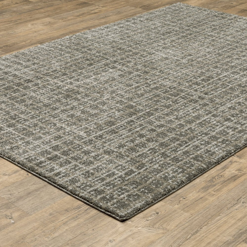 ORIENTAL WEAVERS Alton 090N9 Grey Modern Plaid Polyester Indoor Area Rectangular Rug (HBG56190) - HBG