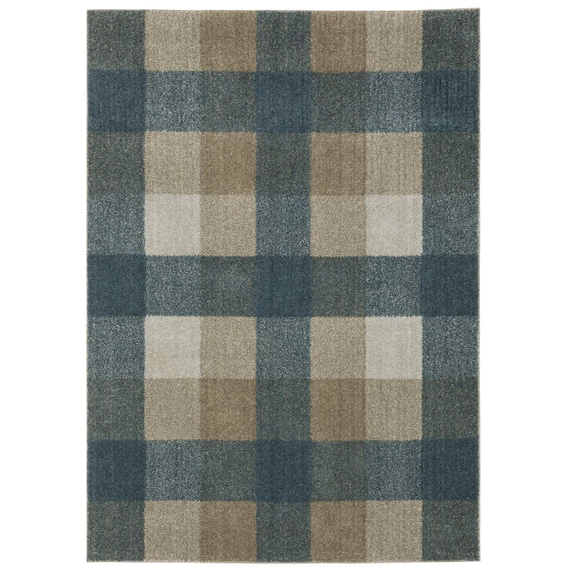 ORIENTAL WEAVERS Alton 5093X Teal Farmhouse Geometric Polyester Indoor Area Rug (HBG63910)-HBG