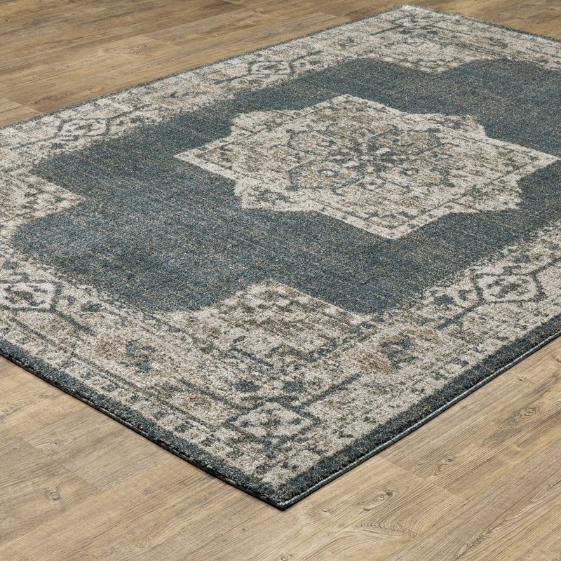 ORIENTAL WEAVERS Alton 5501B Blue Traditional Persian Polyester Indoor Area Rectangle Rug (HBG74128) - HBG