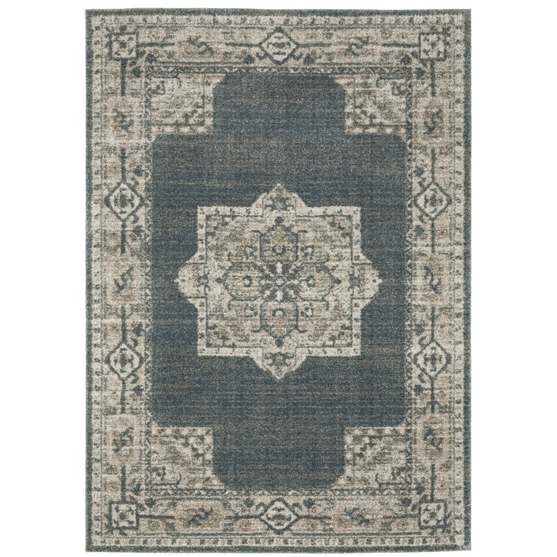 ORIENTAL WEAVERS Alton 5501B Blue Traditional Persian Polyester Indoor Area Rectangle Rug (HBG74128) - HBG