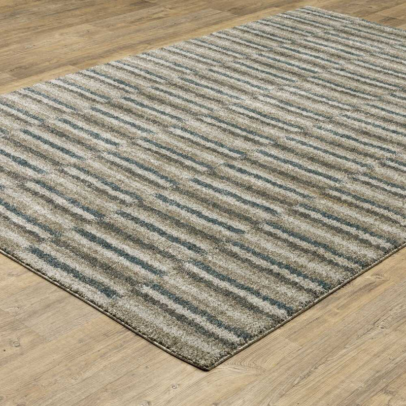 ORIENTAL WEAVERS Alton 5502D Teal Industrial Geometric Polyester Indoor Area Rug (HBG56301)-HBG