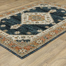 ORIENTAL WEAVERS Andorra 2281E Blue Bohemian Medallion Nylon Indoor Area Rectangle Rug (HBG17309)-HBG