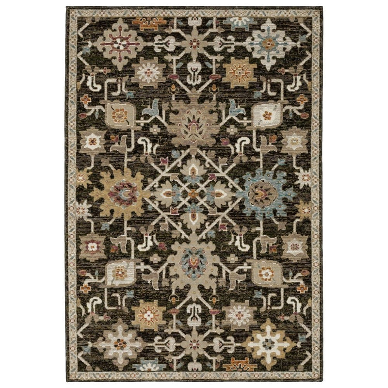 ORIENTAL WEAVERS Andorra 2396B Brown Bohemian Oriental Nylon Indoor Area Rectangle Rug (HBG13689)-HBG