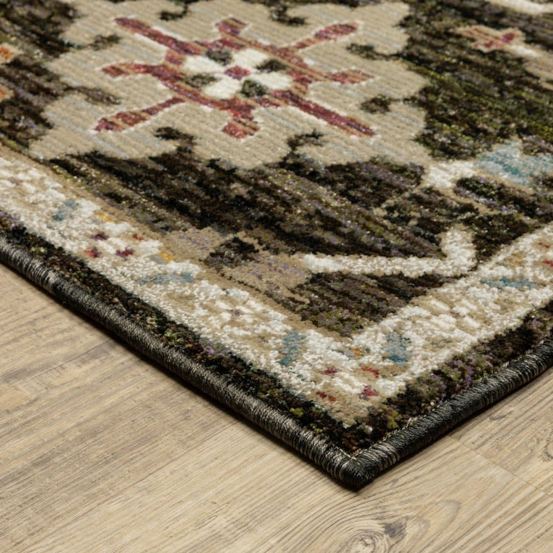 ORIENTAL WEAVERS Andorra 2396B Brown Bohemian Oriental Nylon Indoor Area Rectangle Rug (HBG13689)-HBG