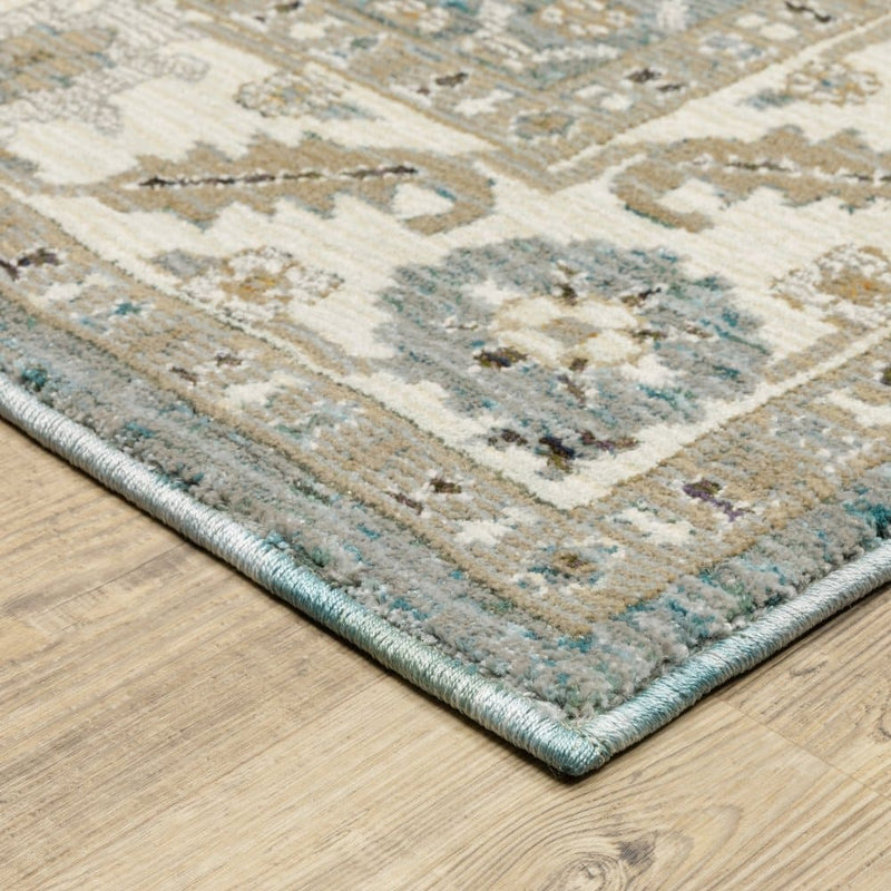 ORIENTAL WEAVERS Andorra 2429A Blue Traditional Oriental Nylon Indoor Area Rectangle Rug (HBG32569)-HBG