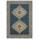 ORIENTAL WEAVERS Andorra 2430A Blue Traditional Medallion Nylon Indoor Area Rectangle Rug (HBG98765)-HBG