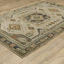 ORIENTAL WEAVERS Andorra 2442D Grey Bohemian Tribal Nylon Indoor Area Rectangle Rug (HBG17045)-HBG