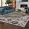 ORIENTAL WEAVERS Andorra 7129A Stone Bohemian Floral Nylon Indoor Area Rectangle Rug (HBG52812)-HBG