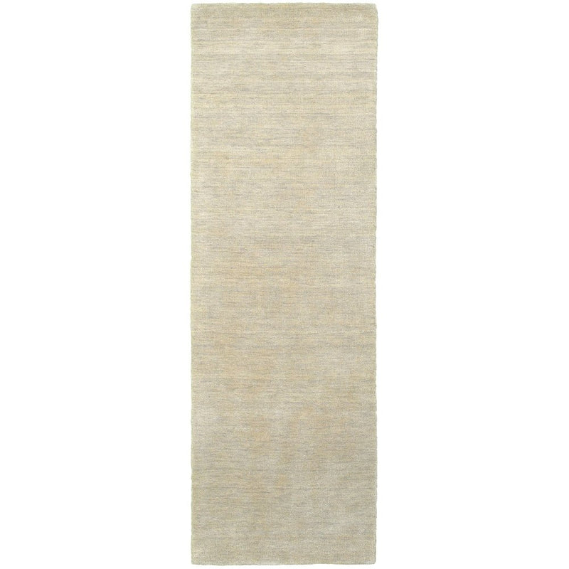 ORIENTAL WEAVERS Aniston 27107 Beige Stylish Modern Solid Wool Indoor Area Rectangle Rug (HBG96302)-HBG