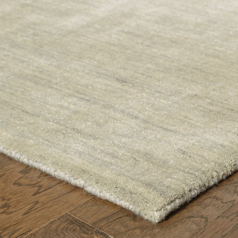 ORIENTAL WEAVERS Aniston 27107 Beige Stylish Modern Solid Wool Indoor Area Rectangle Rug (HBG96302)-HBG