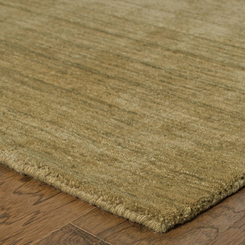 ORIENTAL WEAVERS Aniston 27110 Gold Sleek Opulence Solid Wool Indoor Area Rectangle Rug (HBG98135)-HBG