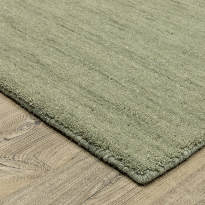 ORIENTAL WEAVERS Aniston 27120 Sage Opulent Modern Solid Wool Indoor Area Rectangle Rug (HBG51302)-HBG