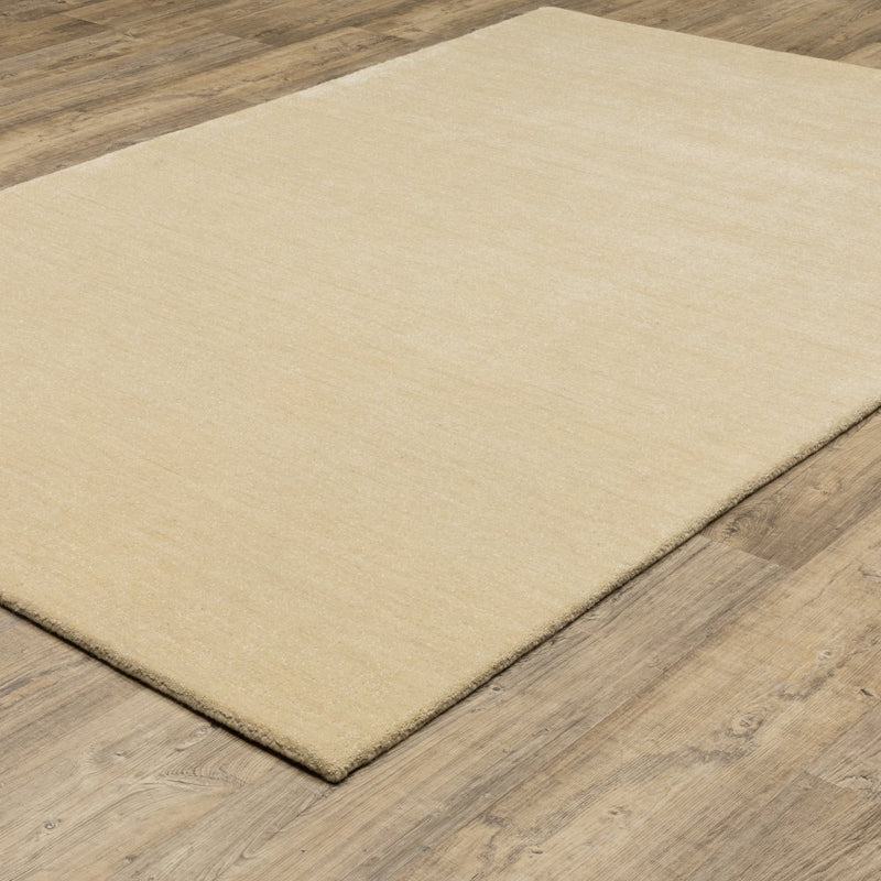 ORIENTAL WEAVERS Aniston 27122 Beige Classic Solid Wool Indoor Area Rectangle Rug (HBG56802)-HBG