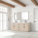 Premium 80" Solid Wood Bathroom Vanity Cabinet With Double Sink And Quartz Countertop (HBG95851)-HBG