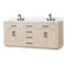 Premium 80" Solid Wood Bathroom Vanity Cabinet With Double Sink And Quartz Countertop (HBG95851)-HBG