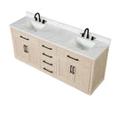 Premium 80" Solid Wood Bathroom Vanity Cabinet With Double Sink And Quartz Countertop (HBG95851)-HBG