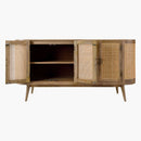 SURYA Avadi Rattan Door With Lacquered Mango Wood Sideboard (HBG34691)-HBG