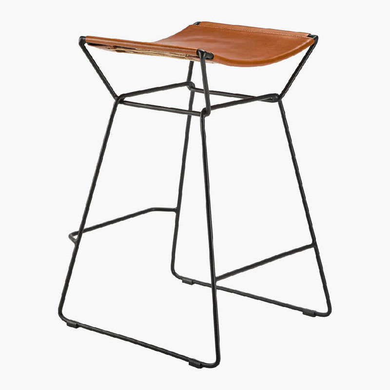 SURYA Celerio Brown Kitchen Counter Stool, 18" (HBG81947)-HBG