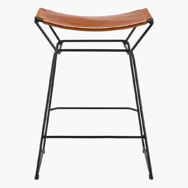 SURYA Celerio Brown Kitchen Counter Stool, 18" (HBG81947)-HBG