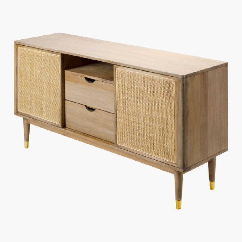 SURYA Contemporary Dalma Wood Sideboard With Slidng Door (HBG49173)-HBG