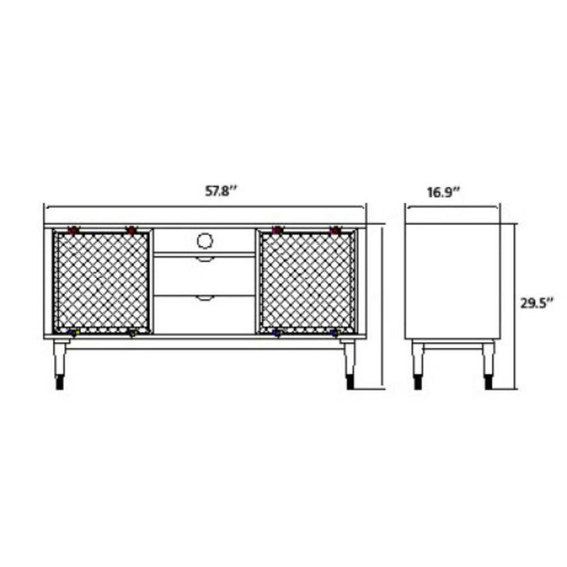 SURYA Contemporary Dalma Wood Sideboard With Slidng Door (HBG49173)-HBG