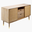 SURYA Contemporary Dalma Wood Sideboard With Slidng Door (HBG49173)-HBG