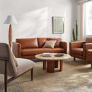 SURYA Fitz Brown Leather Living Room Sofa (HBG13794)-HBG