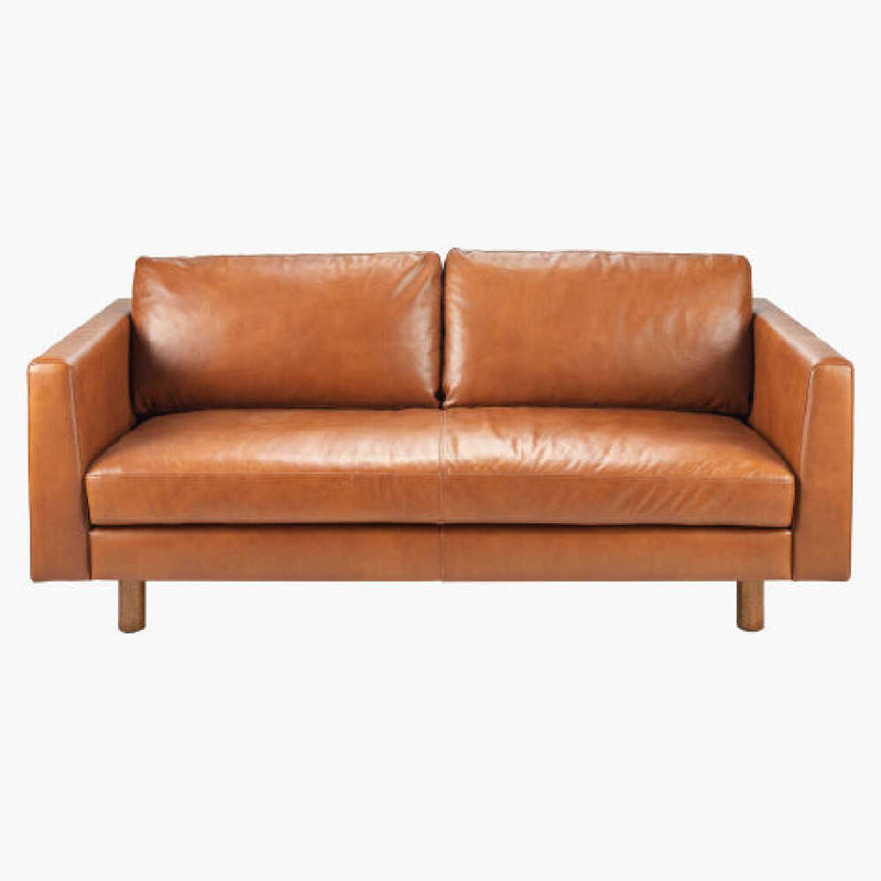 SURYA Fitz Brown Leather Living Room Sofa (HBG13794)-HBG