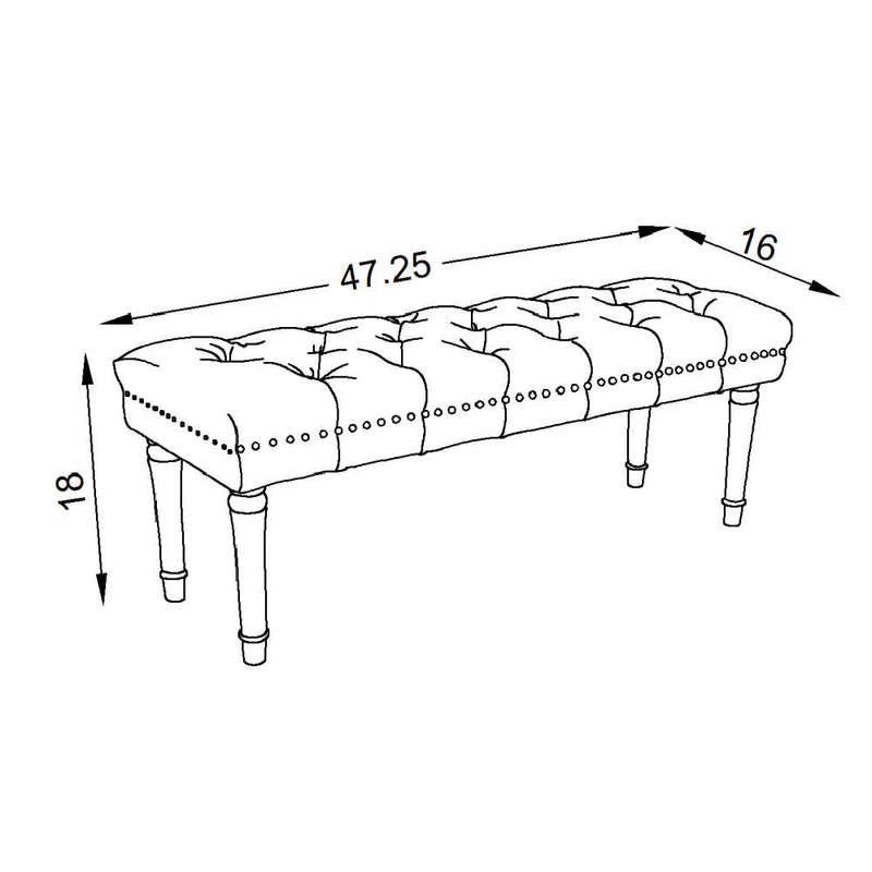 Surya Lancaster Polyester Living Room Bench (HBG73910)-HBG