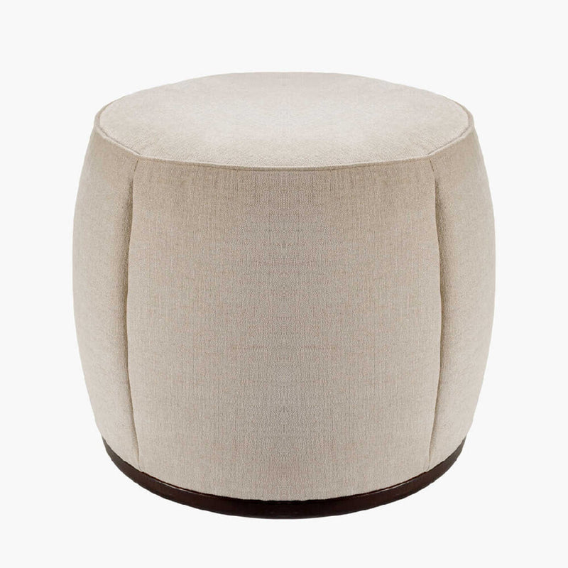 SURYA Lanza Light Beige Polyester Upholstery Living Room Ottoman (HBG21245)-HBG