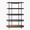 SURYA Pearson Bookcase With Top Dark Brown Stained Mango Wood And Black Tinted Glass, 18" (HBG92864)-HBG