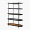 SURYA Pearson Bookcase With Top Dark Brown Stained Mango Wood And Black Tinted Glass, 18" (HBG92864)-HBG