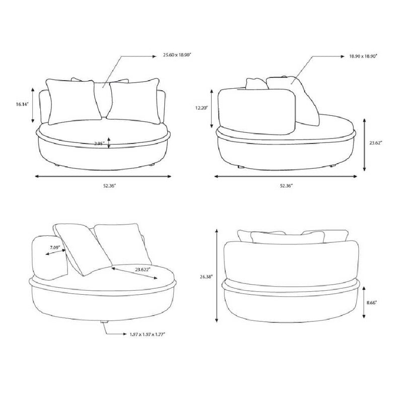 SURYA Valence Living Room Lounger (HBG37485)-HBG