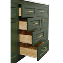 Traditional 72" Green Bathroom Solid Wood Cabinet Vanity Sink With Marble Top (HBG74925)-HBG