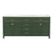 Traditional 72" Green Bathroom Solid Wood Cabinet Vanity Sink With Marble Top (HBG74925)-HBG