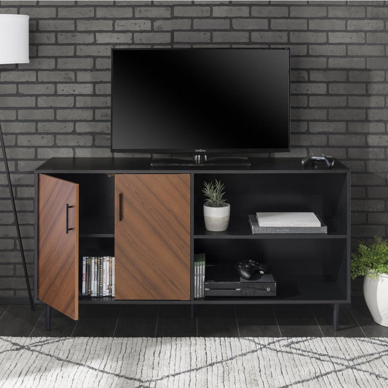 WALKER EDISON Bookmatch Hampton Asymmetrical Sideboard And Fits Up To 64" TV (HBG45678) - HBG