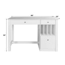 WALKER EDISON Classic Design White Writing Desk, Drop-Down Keyboard Tray And Ample Storage, 48" (HBG58943) - HBG