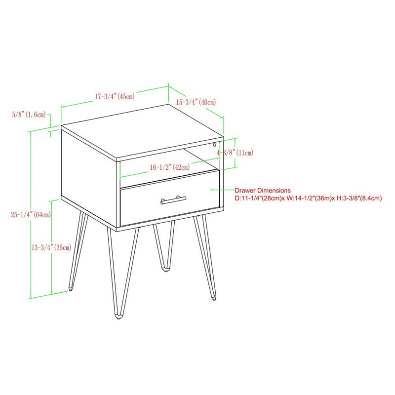 WALKER EDISON Croft Vintage Mid-Century Modern Nightstand Set of 2 (HBG57463)-HBG