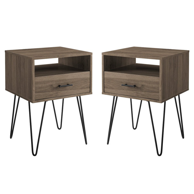 WALKER EDISON Croft Vintage Mid-Century Modern Nightstand Set of 2 (HBG57463)-HBG