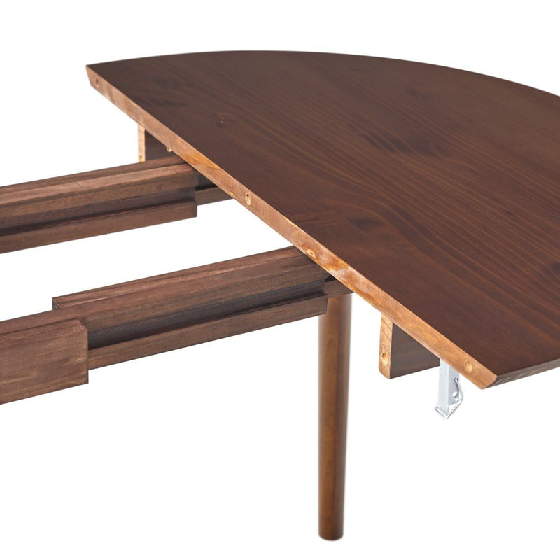 WALKER EDISON Damsel Mid Century Pine Wood Extension Dining Table (HBG98248)-HBG