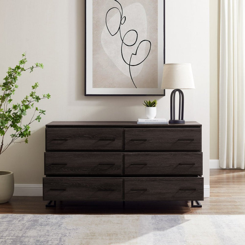 WALKER EDISON Danae Sleek Wood Metal L-Leg Dresser (HBG65743)-HBG