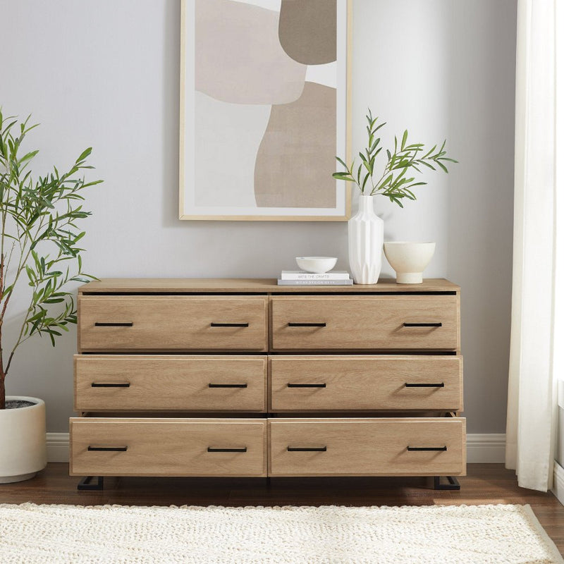 WALKER EDISON Danae Sleek Wood Metal L-Leg Dresser (HBG65743)-HBG