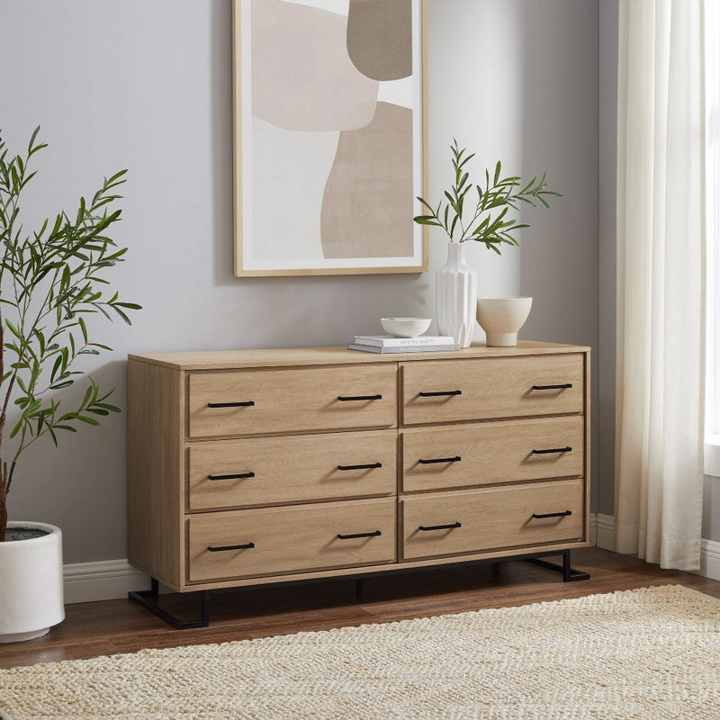 WALKER EDISON Danae Sleek Wood Metal L-Leg Dresser (HBG65743)-HBG