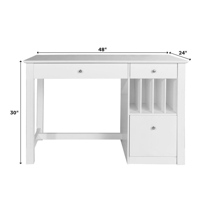 WALKER EDISON Elegant White Traditional Design Desk With Drop down Keyboard Tray (HBG9271) - HBG