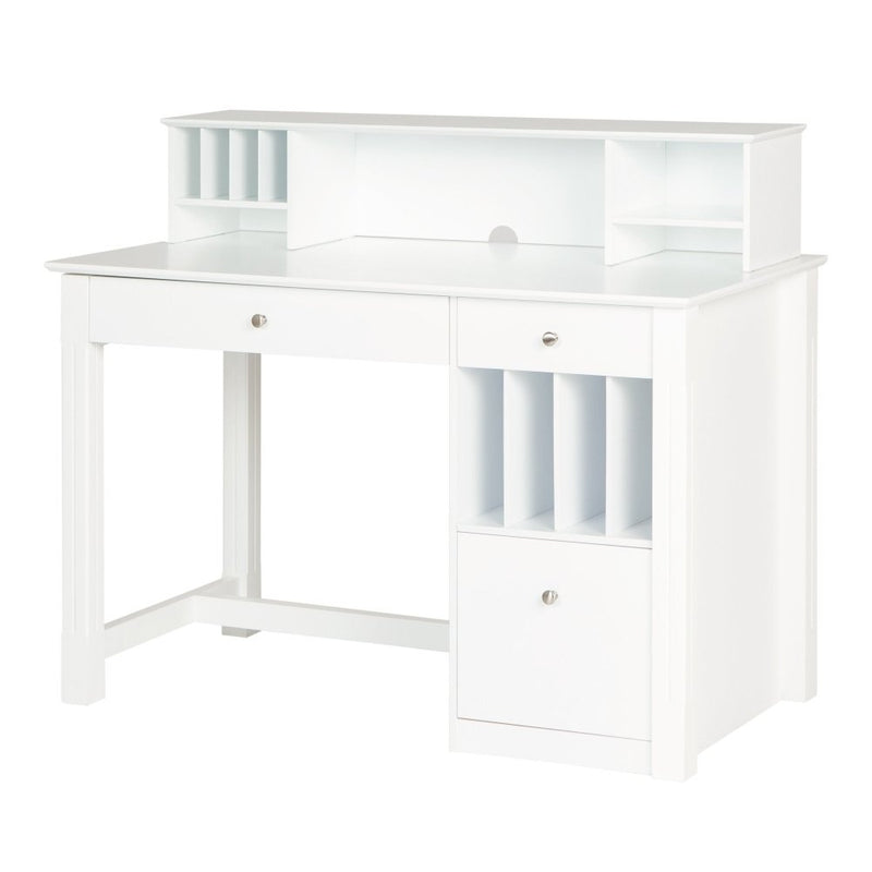 WALKER EDISON Elegant White Traditional Design Desk With Drop down Keyboard Tray (HBG9271) - HBG